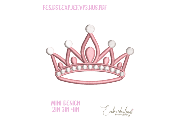 Download Mini Princess Crown Embroidery Design - Mini Collection