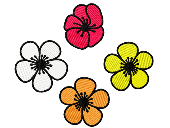 Download Colorful Flower Embroidery Designs - Embroidery designs Collection