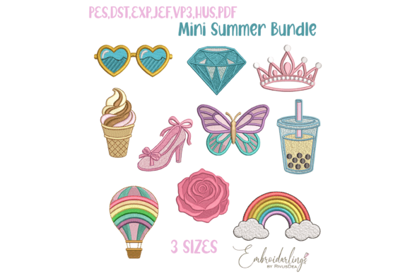 Download Mini Summer Embroidery Design Bundle - Premium Resources
