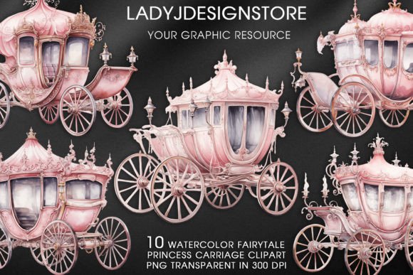 Download Watercolor Fairytale Princess Carriage - Princess carriage Collection