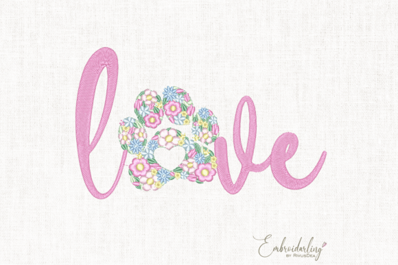 Download Floral Paw Print Love Embroidery Designs - Embroidery designs Collection