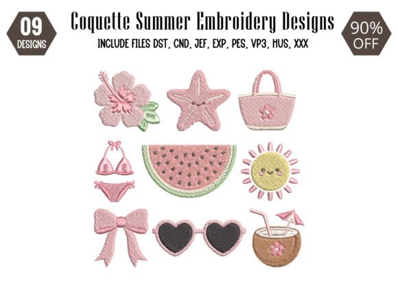 Download Coquette Summer Embroidery Design - Premium Resources