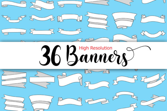 Download Celebration Banners in White - Premium Resources